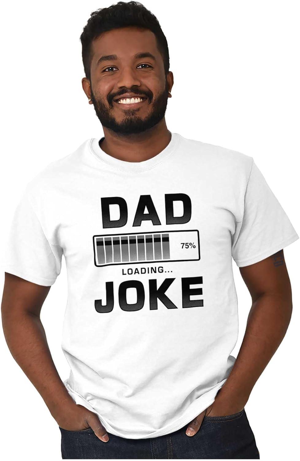 imageBrisco Brands Dad Joke Loading Corny Father Humor Mens Graphic T Shirt TeesWhite