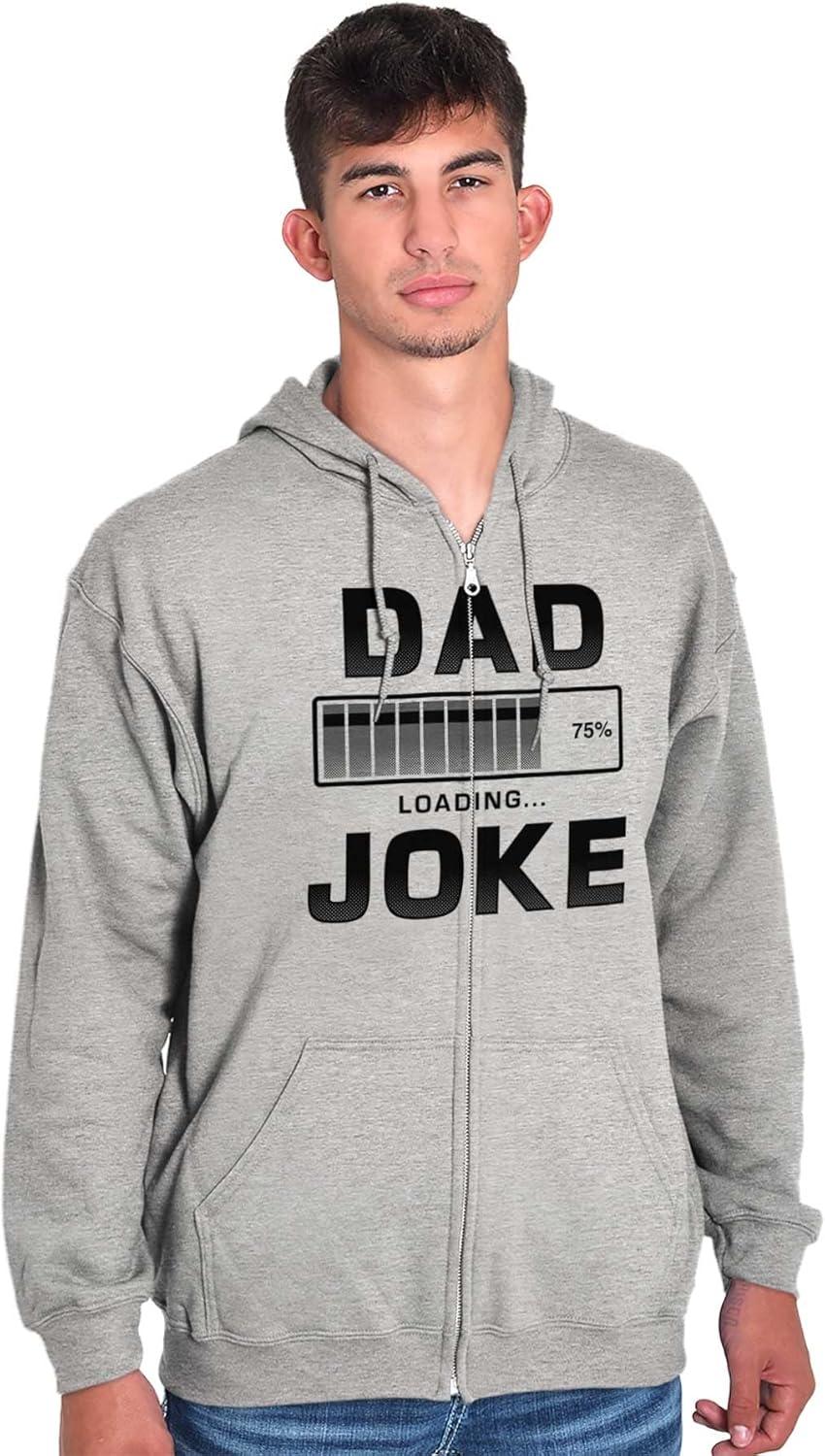 imageBrisco Brands Dad Joke Loading Corny Father Humor Zip Hoodie Sweatshirt MenSport Grey