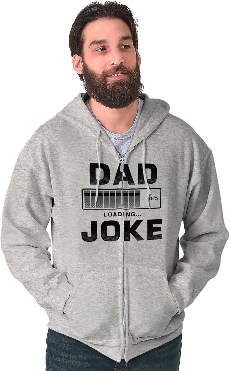 imageBrisco Brands Dad Joke Loading Corny Father Humor Zip Hoodie Sweatshirt MenSport Grey
