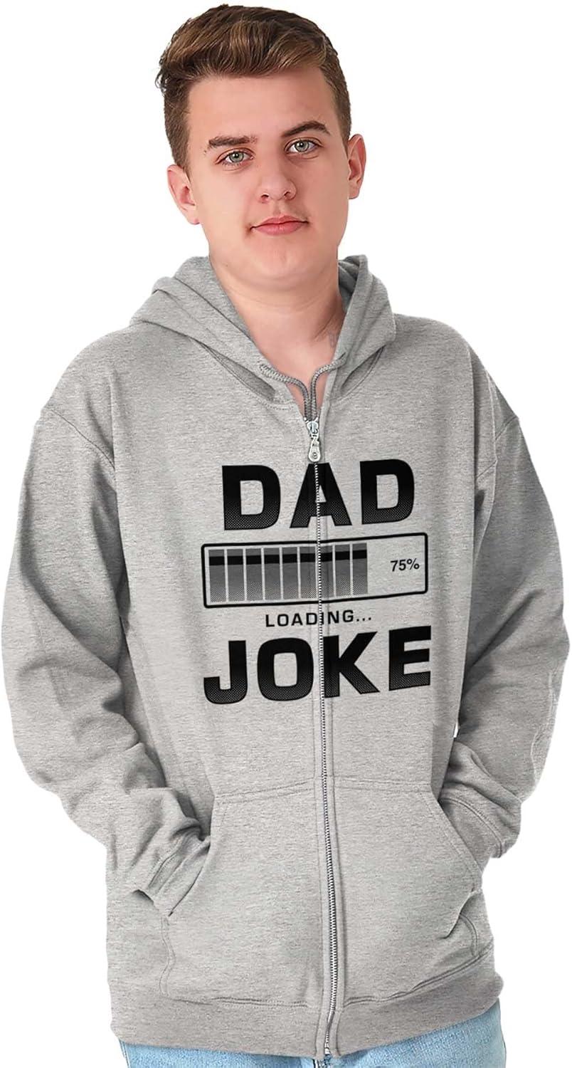 imageBrisco Brands Dad Joke Loading Corny Father Humor Zip Hoodie Sweatshirt MenSport Grey