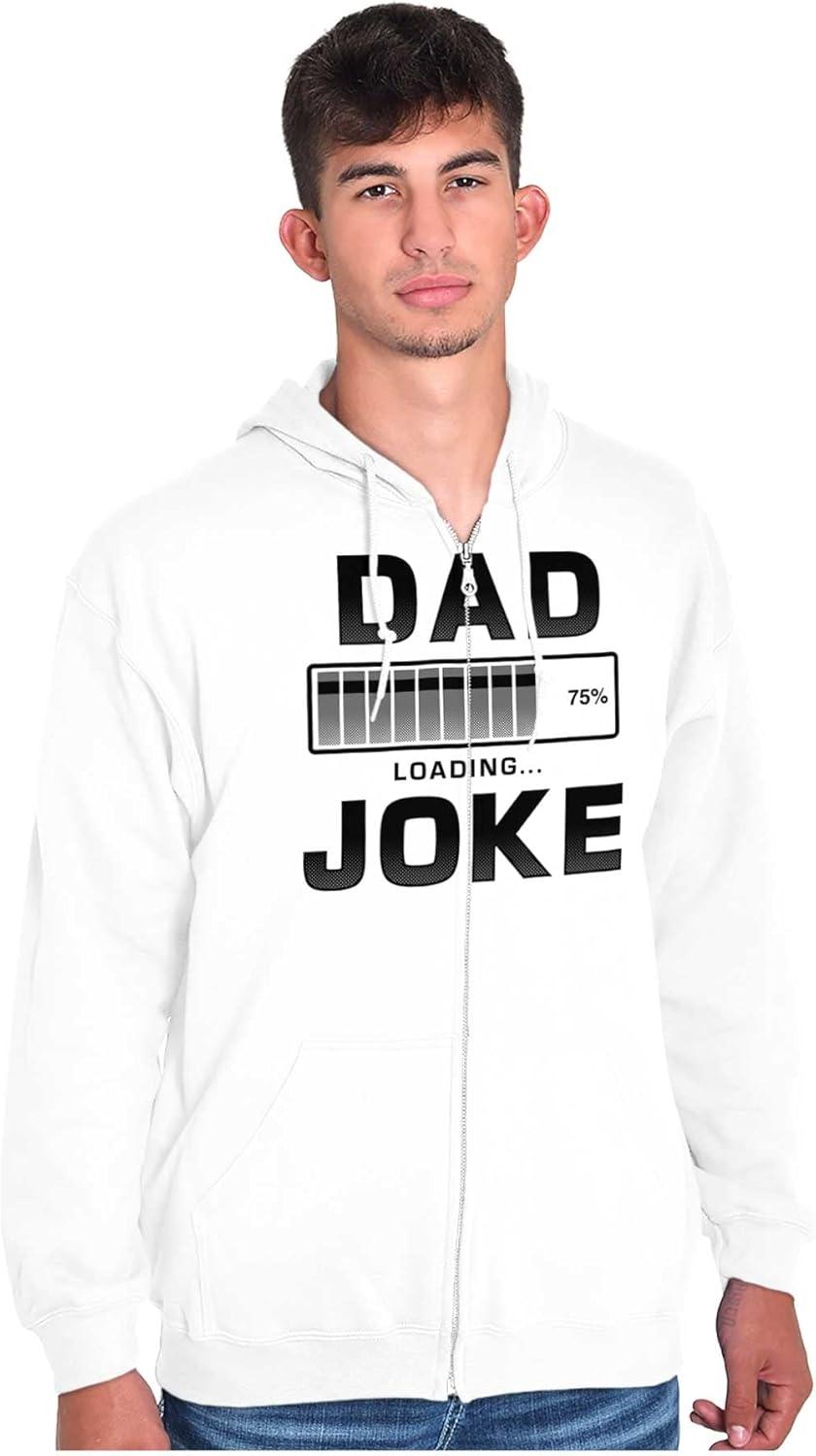 imageBrisco Brands Dad Joke Loading Corny Father Humor Zip Hoodie Sweatshirt MenWhite