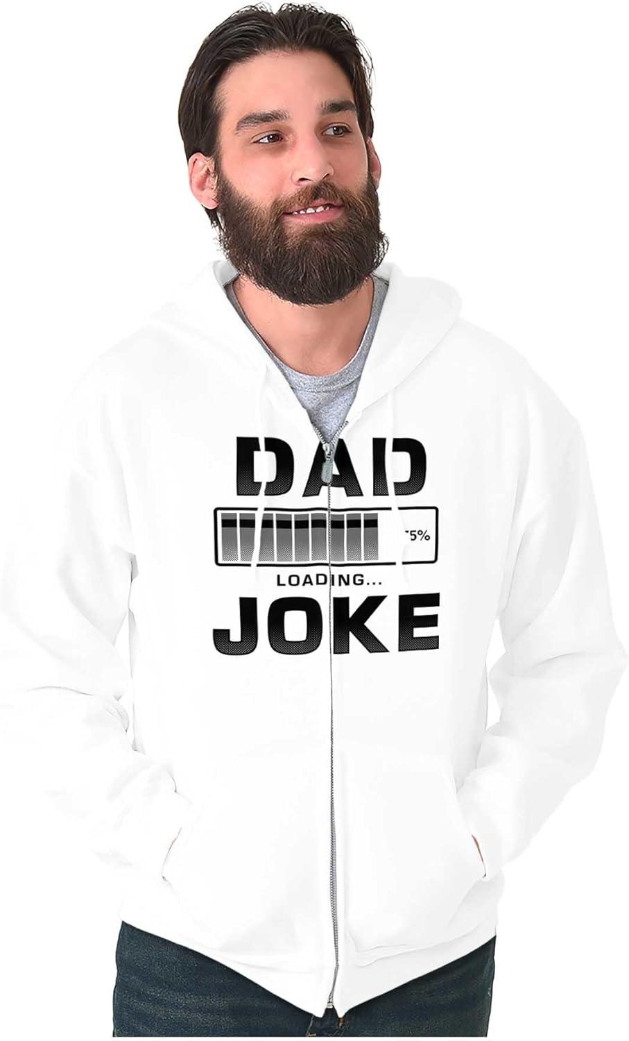 imageBrisco Brands Dad Joke Loading Corny Father Humor Zip Hoodie Sweatshirt MenWhite