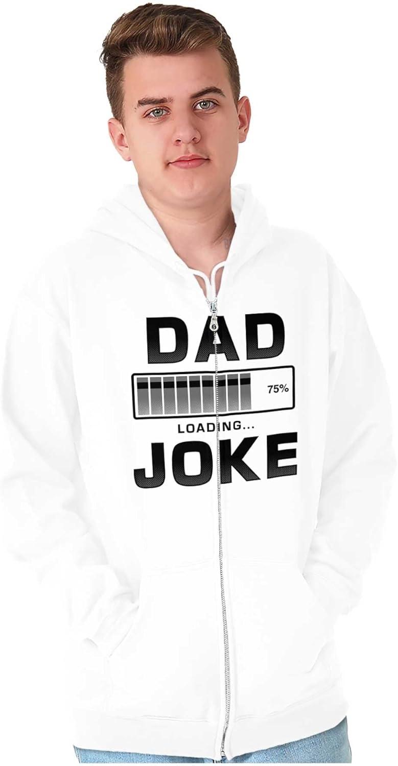 imageBrisco Brands Dad Joke Loading Corny Father Humor Zip Hoodie Sweatshirt MenWhite
