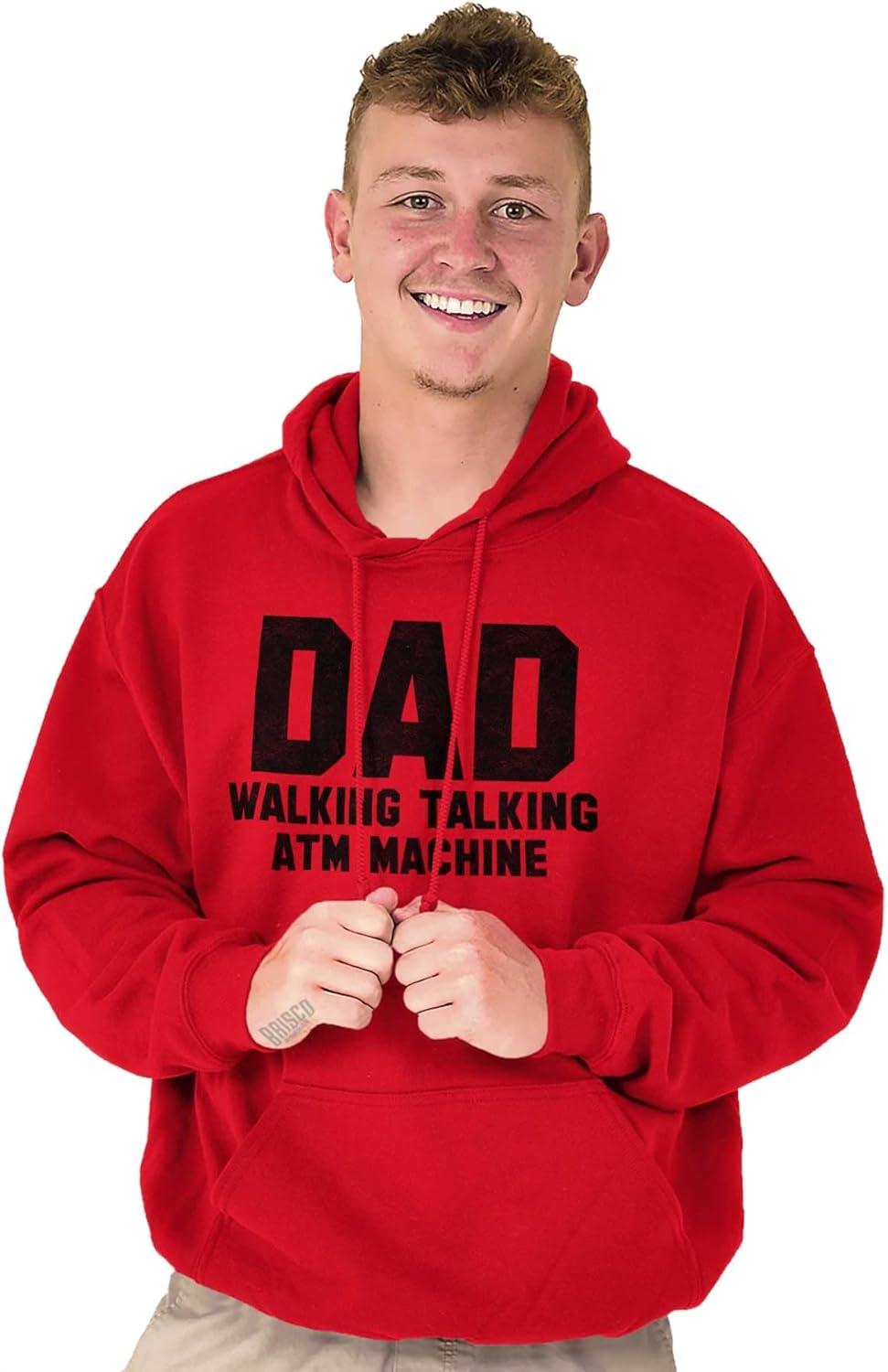 imageBrisco Brands Dad Walking Talking ATM Machine Funny Hoodie Hooded Sweatshirt MenRed