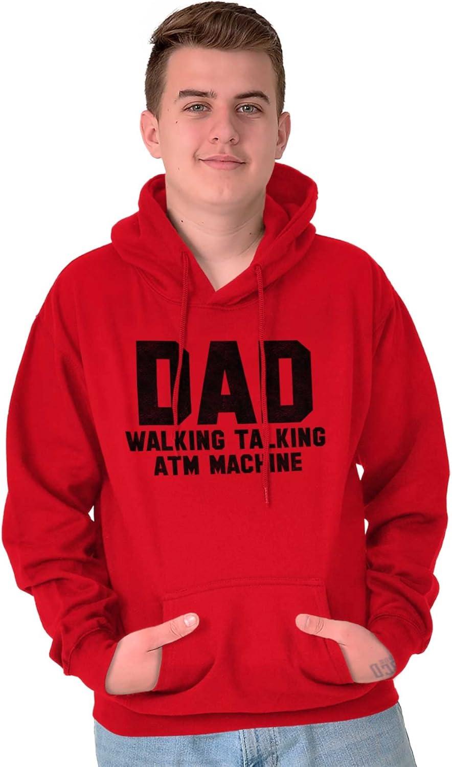 imageBrisco Brands Dad Walking Talking ATM Machine Funny Hoodie Hooded Sweatshirt MenRed