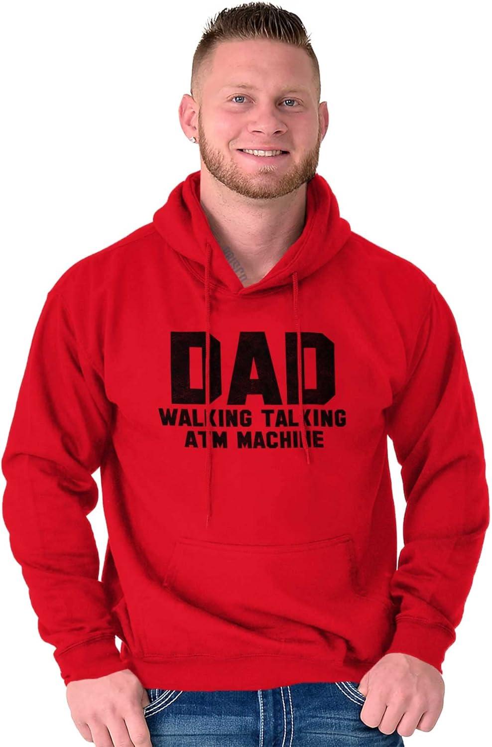imageBrisco Brands Dad Walking Talking ATM Machine Funny Hoodie Hooded Sweatshirt MenRed