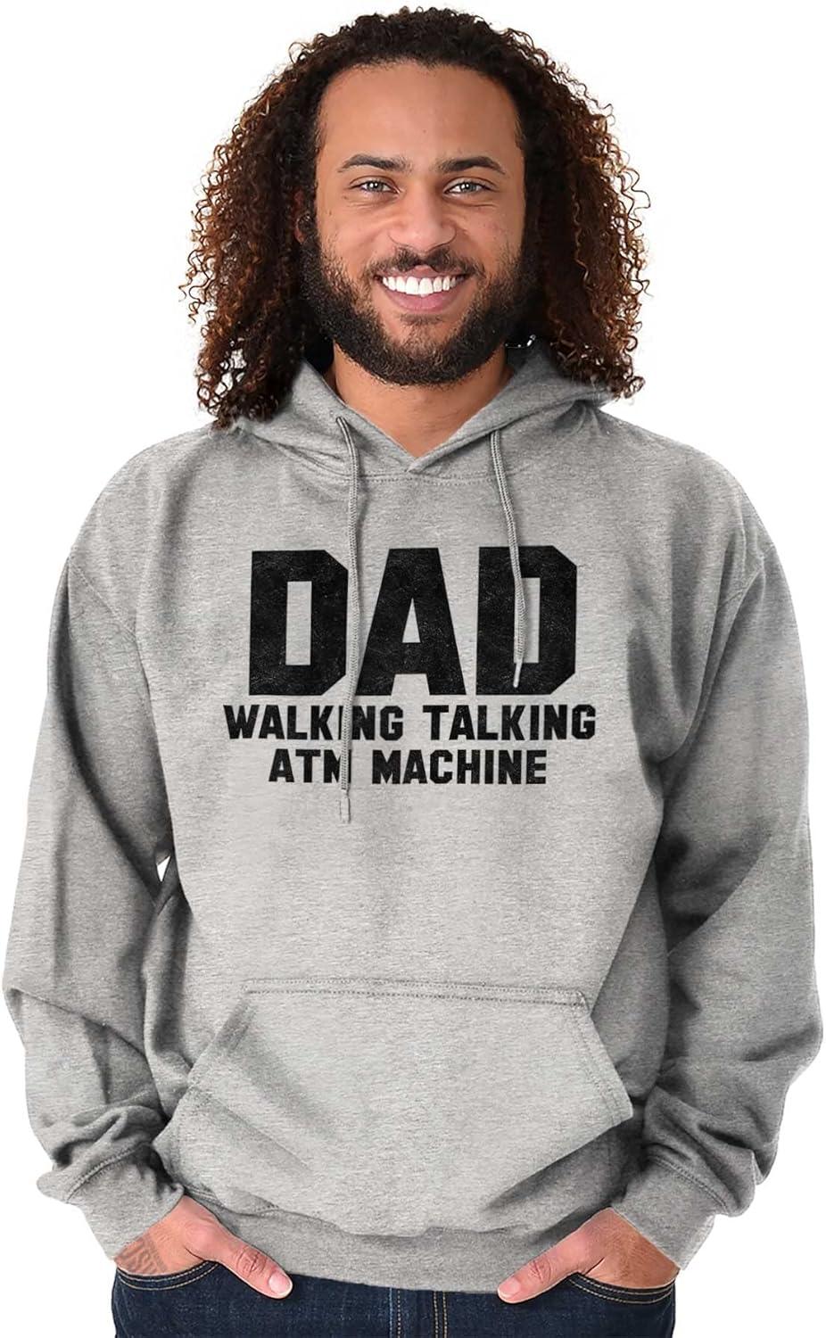 imageBrisco Brands Dad Walking Talking ATM Machine Funny Hoodie Hooded Sweatshirt MenSport Grey