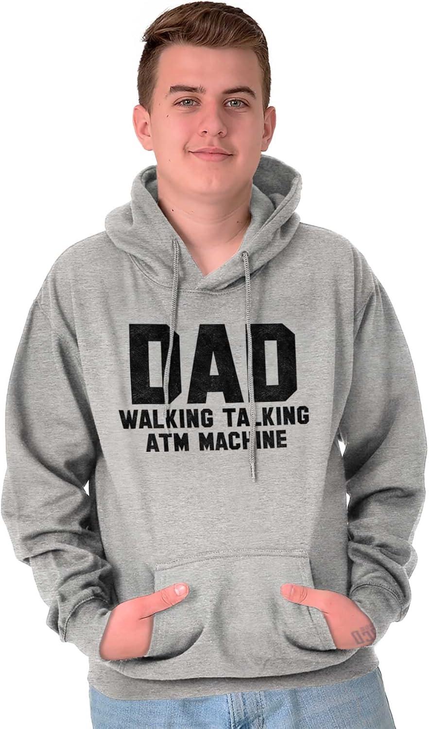 imageBrisco Brands Dad Walking Talking ATM Machine Funny Hoodie Hooded Sweatshirt MenSport Grey