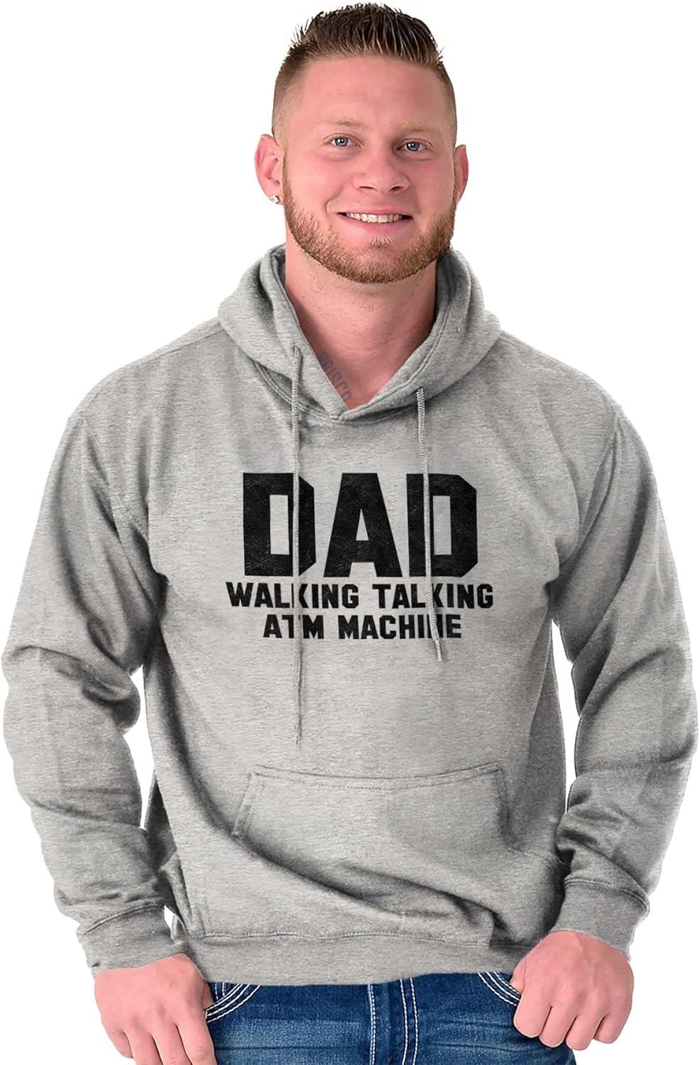 imageBrisco Brands Dad Walking Talking ATM Machine Funny Hoodie Hooded Sweatshirt MenSport Grey