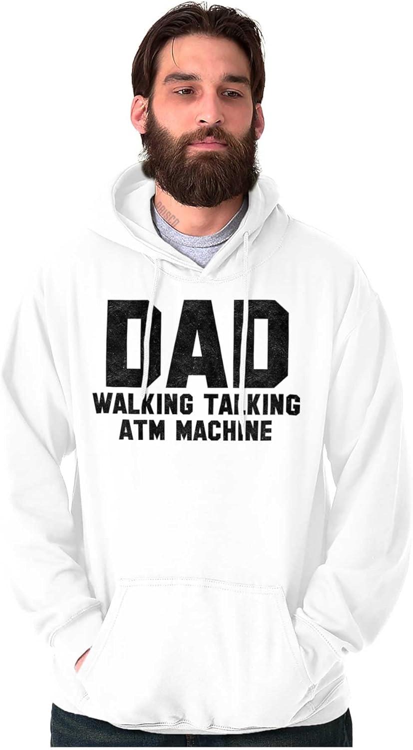 imageBrisco Brands Dad Walking Talking ATM Machine Funny Hoodie Hooded Sweatshirt MenWhite