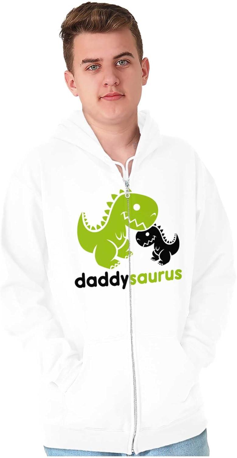imageBrisco Brands Fathers Daddysaurus Trex Dinosaur Dad Zip Hoodie Sweatshirt MenWhite