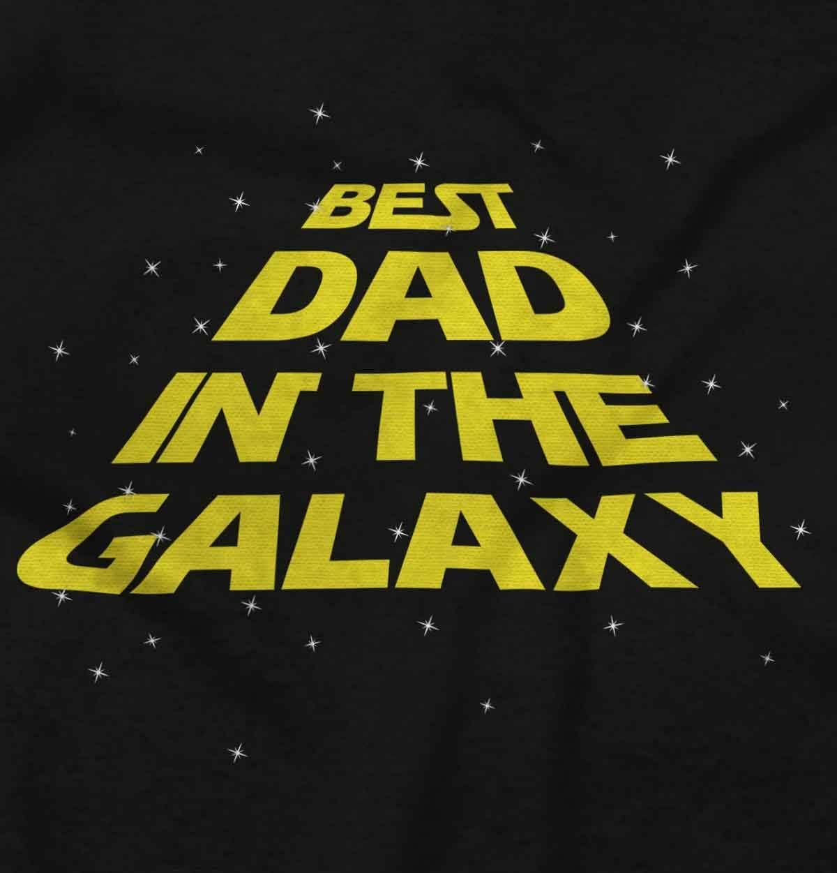 imageBrisco Brands Fathers Day Best Dad in the Galaxy Hoodie Hooded Sweatshirt MenBlack