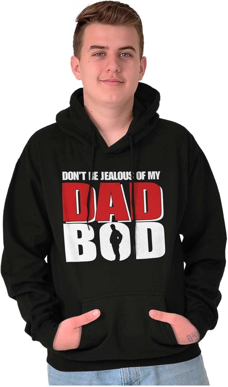 imageBrisco Brands Fathers Day Dont Be Jealous Dad Bod Hoodie Hooded Sweatshirt MenBlack