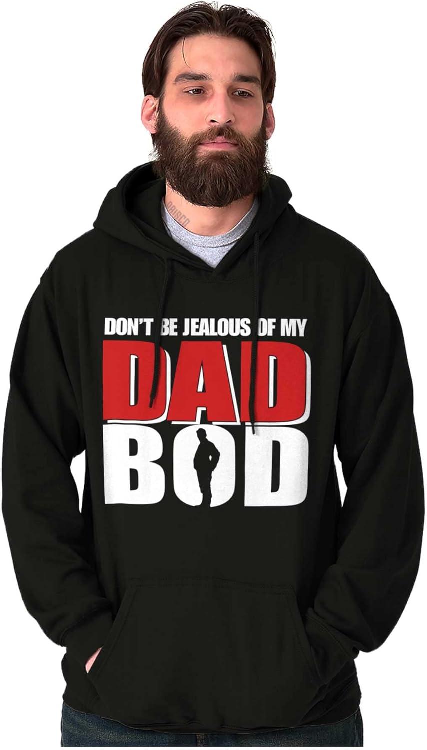 imageBrisco Brands Fathers Day Dont Be Jealous Dad Bod Hoodie Hooded Sweatshirt MenBlack