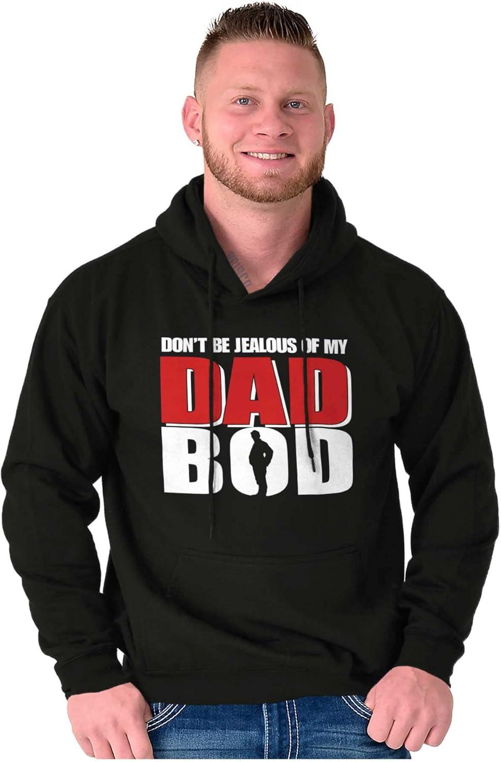 imageBrisco Brands Fathers Day Dont Be Jealous Dad Bod Hoodie Hooded Sweatshirt MenBlack