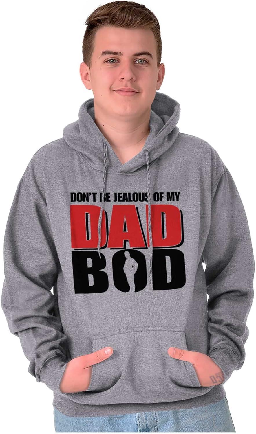imageBrisco Brands Fathers Day Dont Be Jealous Dad Bod Hoodie Hooded Sweatshirt MenSport Grey
