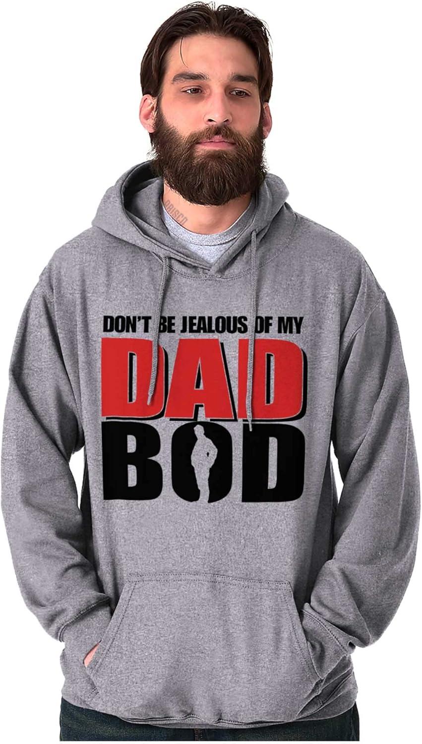 imageBrisco Brands Fathers Day Dont Be Jealous Dad Bod Hoodie Hooded Sweatshirt MenSport Grey
