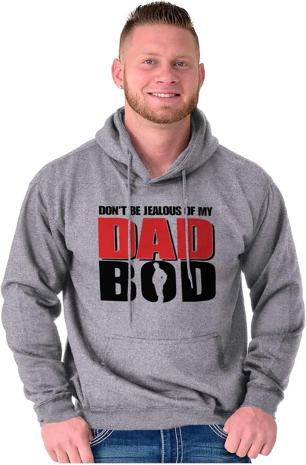 imageBrisco Brands Fathers Day Dont Be Jealous Dad Bod Hoodie Hooded Sweatshirt MenSport Grey