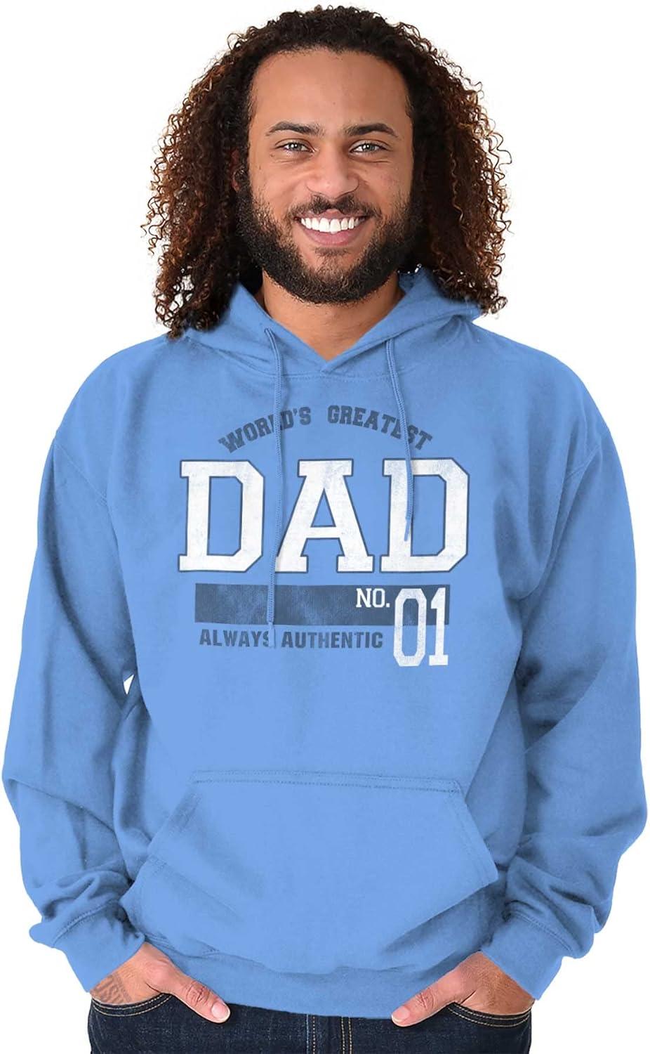 imageBrisco Brands Fathers Day Worlds Greatest Dad No 1 Hoodie Hooded Sweatshirt MenCarolina Blue