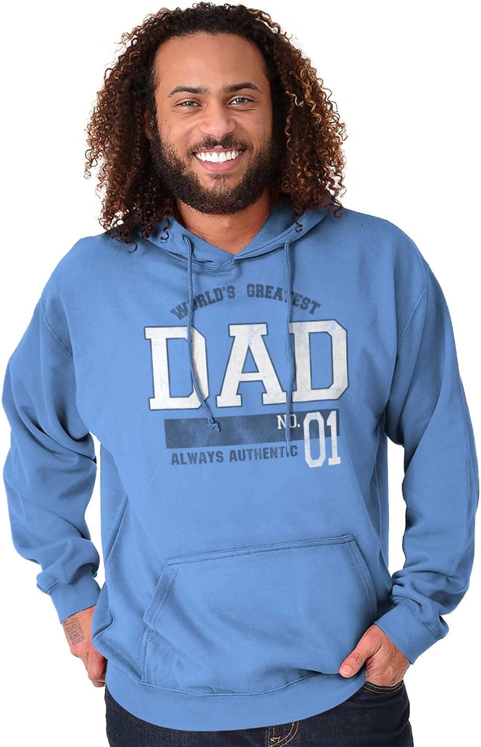 imageBrisco Brands Fathers Day Worlds Greatest Dad No 1 Hoodie Hooded Sweatshirt MenCarolina Blue