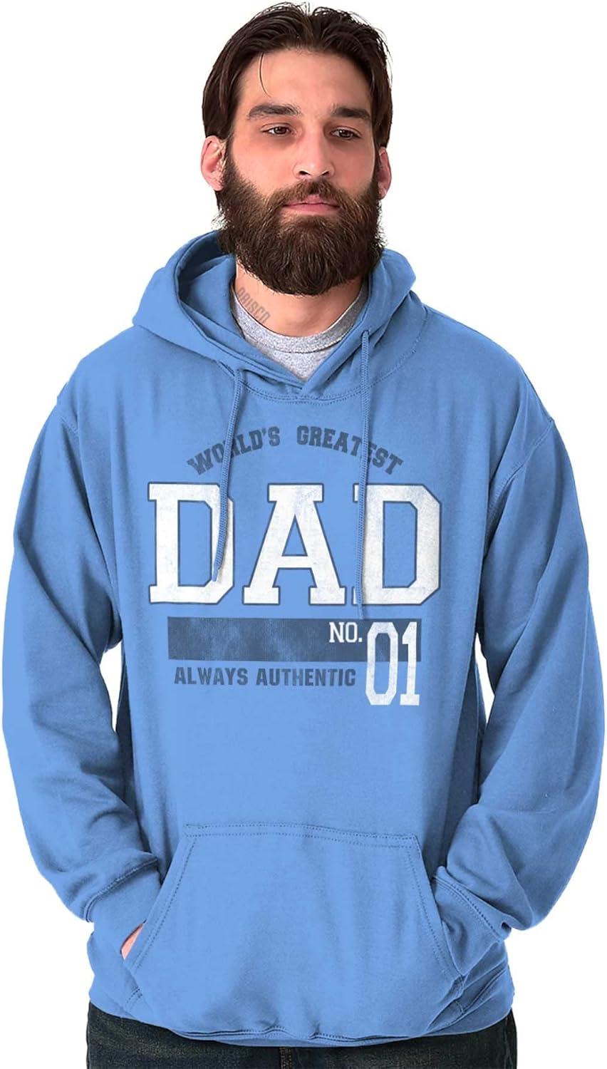 imageBrisco Brands Fathers Day Worlds Greatest Dad No 1 Hoodie Hooded Sweatshirt MenCarolina Blue
