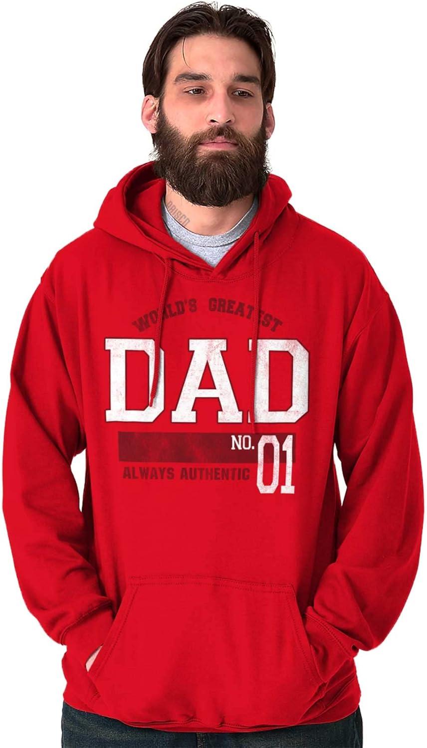 imageBrisco Brands Fathers Day Worlds Greatest Dad No 1 Hoodie Hooded Sweatshirt MenRed