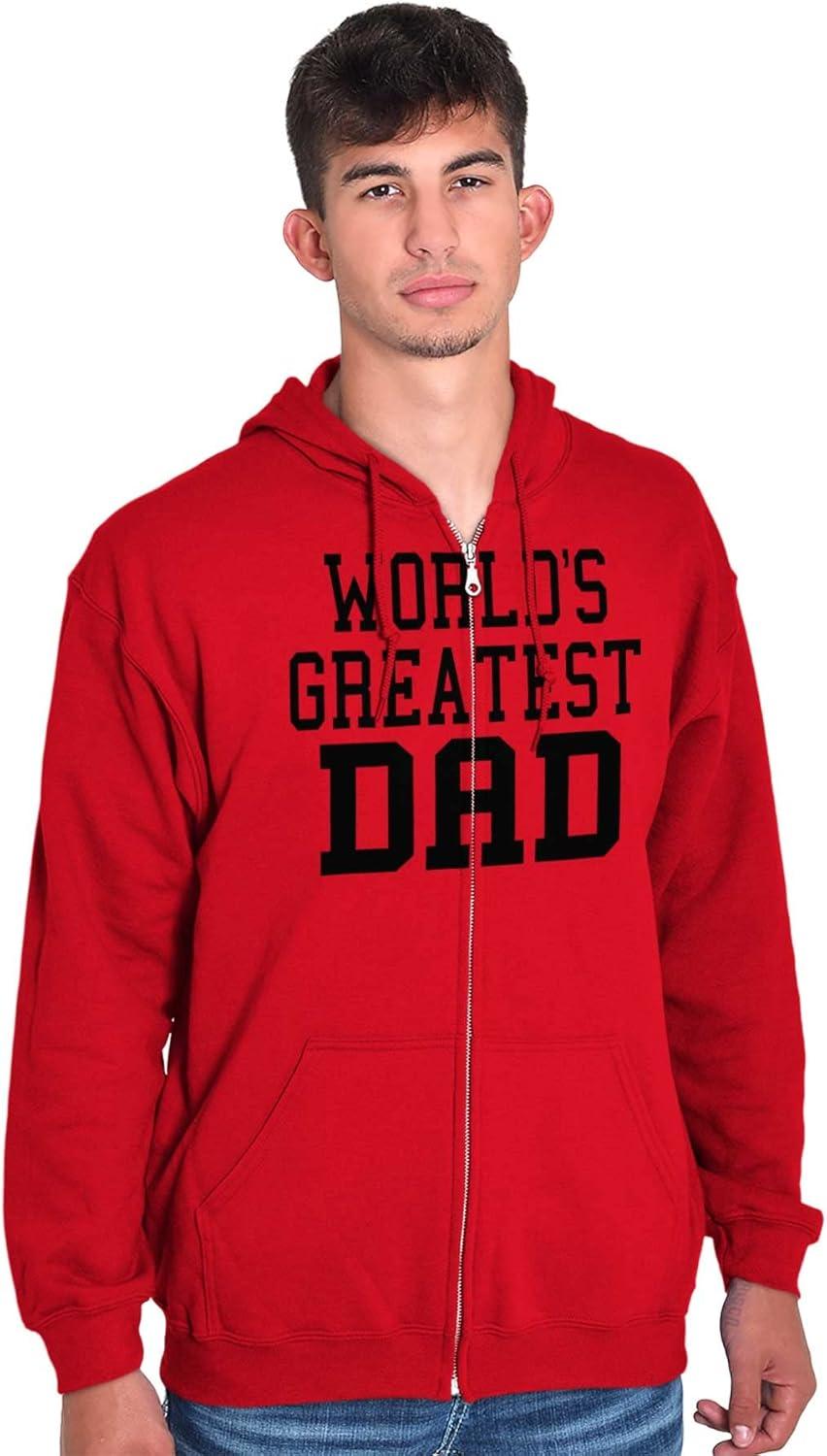 imageBrisco Brands Fathers Day Worlds Greatest Dad Zip Hoodie Sweatshirt MenRed