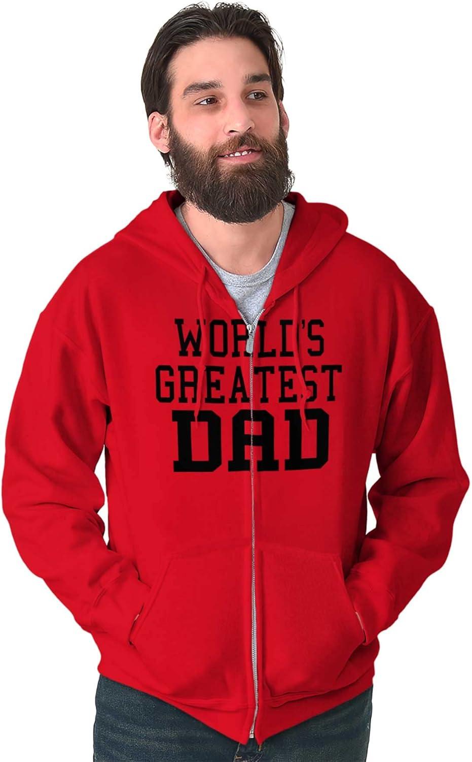 imageBrisco Brands Fathers Day Worlds Greatest Dad Zip Hoodie Sweatshirt MenRed