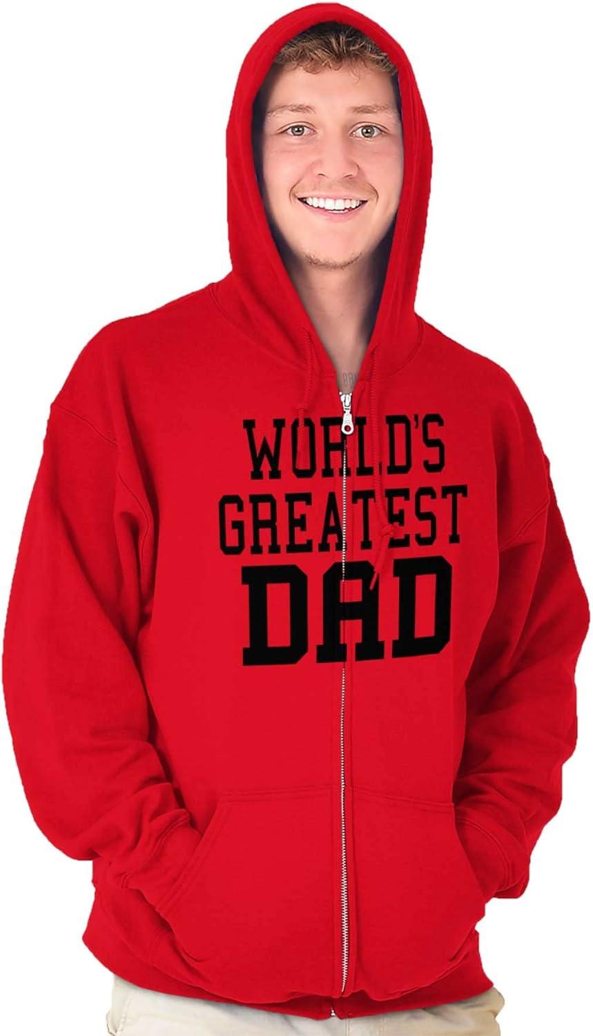 imageBrisco Brands Fathers Day Worlds Greatest Dad Zip Hoodie Sweatshirt MenRed