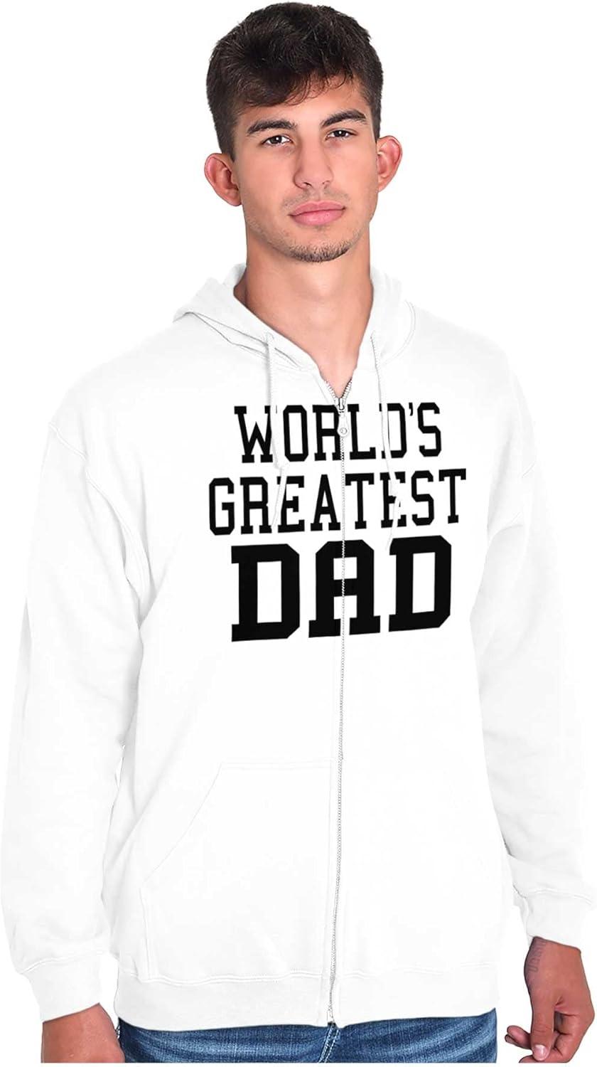 imageBrisco Brands Fathers Day Worlds Greatest Dad Zip Hoodie Sweatshirt MenWhite