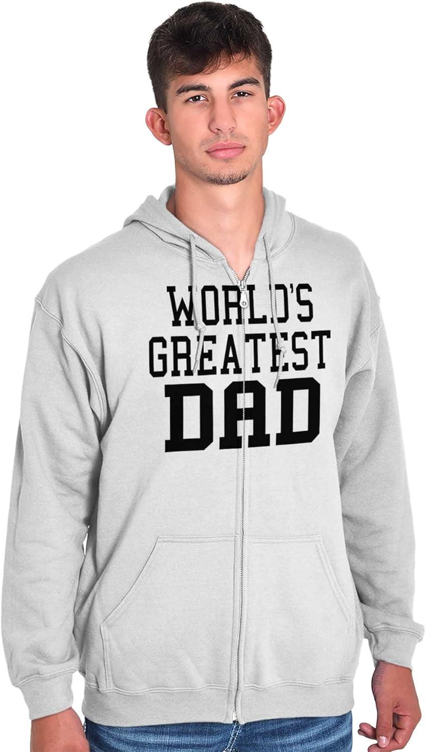 imageBrisco Brands Fathers Day Worlds Greatest Dad Zip Hoodie Sweatshirt MenWhite