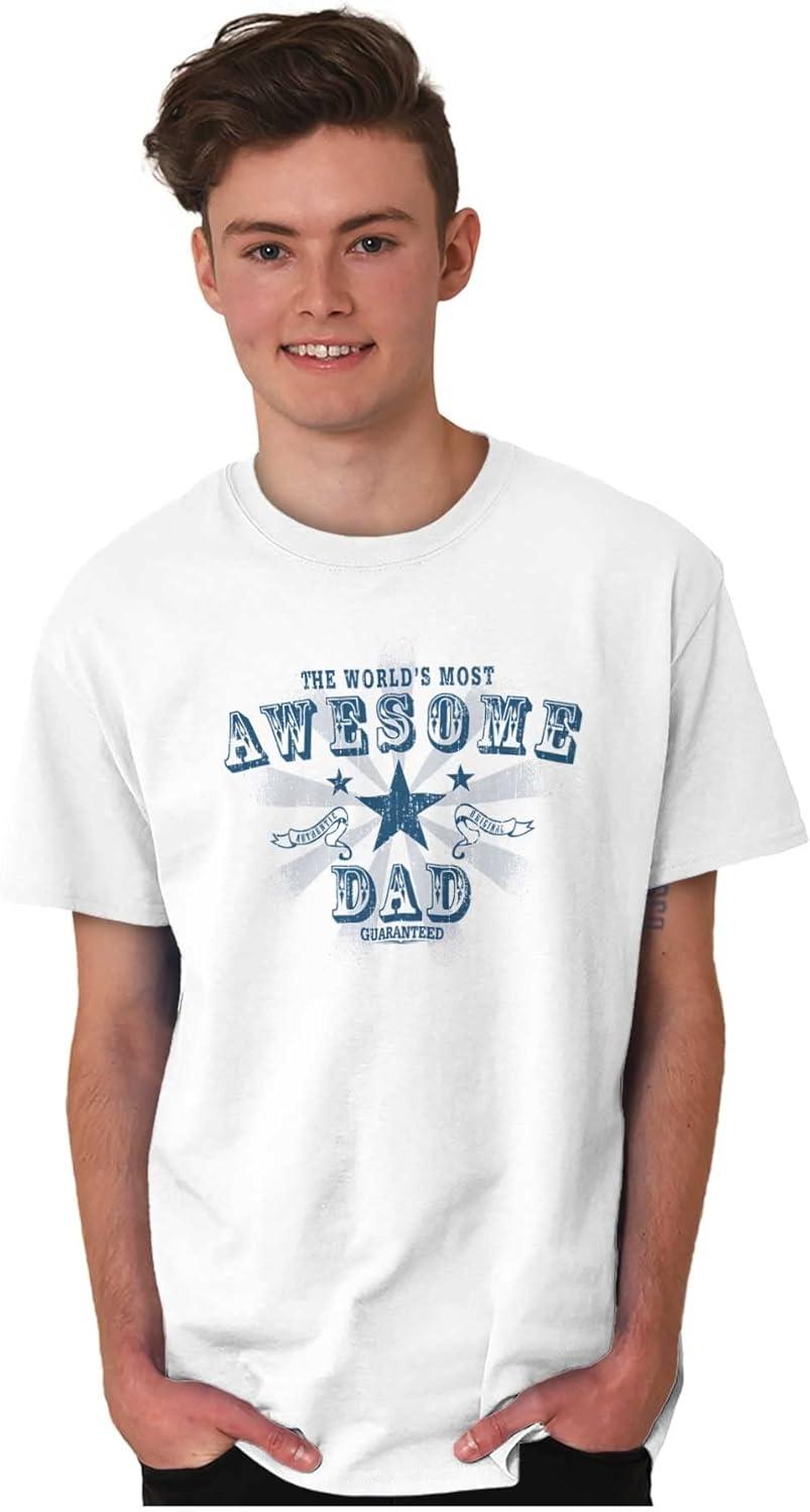 imageBrisco Brands Fathers Day Worlds Most Awesome Dad Mens Graphic T Shirt TeesWhite