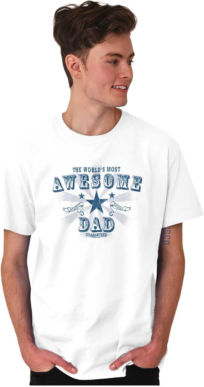 imageBrisco Brands Fathers Day Worlds Most Awesome Dad Mens Graphic T Shirt TeesWhite