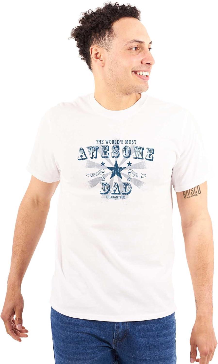 imageBrisco Brands Fathers Day Worlds Most Awesome Dad Mens Graphic T Shirt TeesWhite