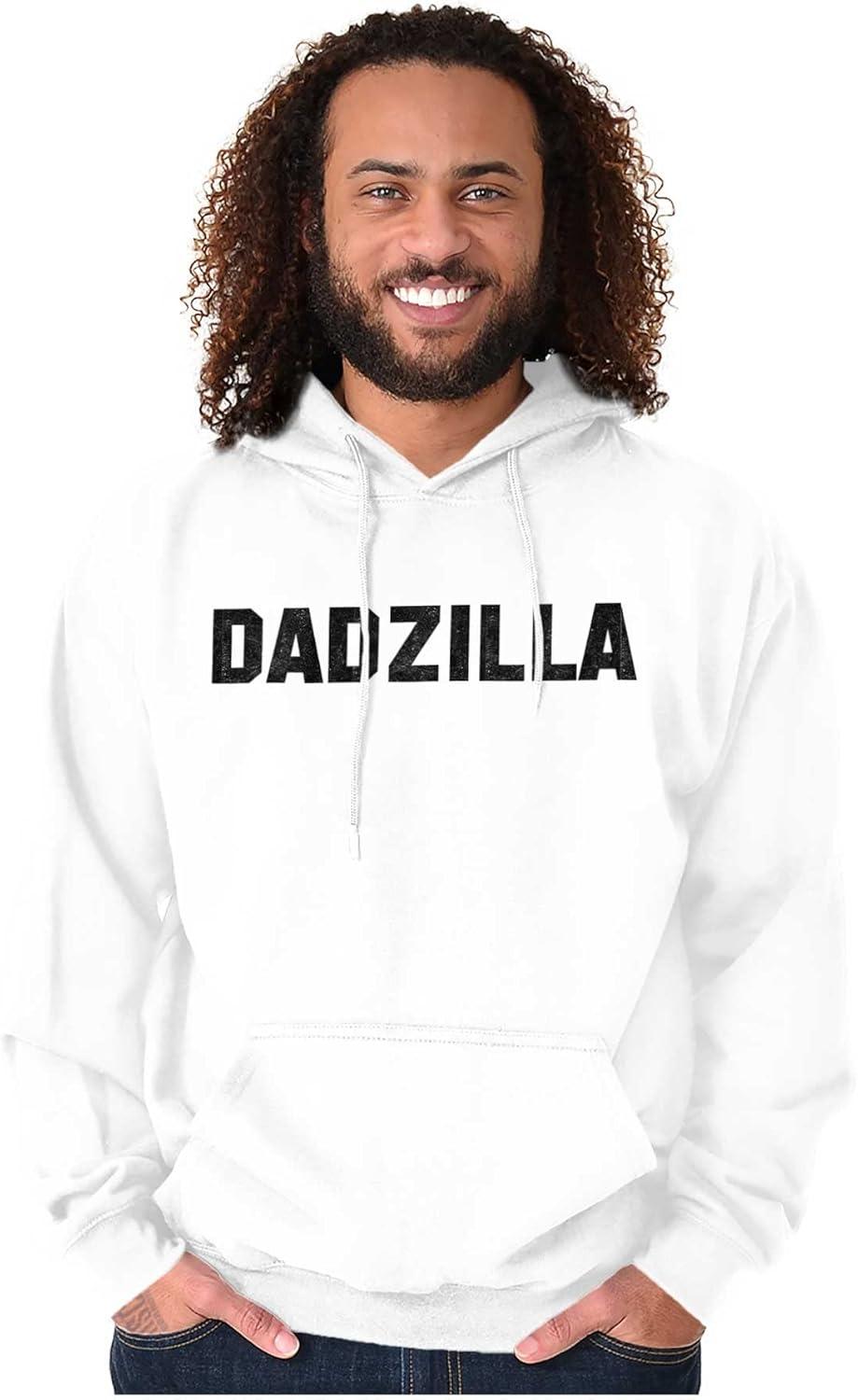 imageBrisco Brands Funny Dadzilla Hoodie Hooded Sweatshirt MenWhite