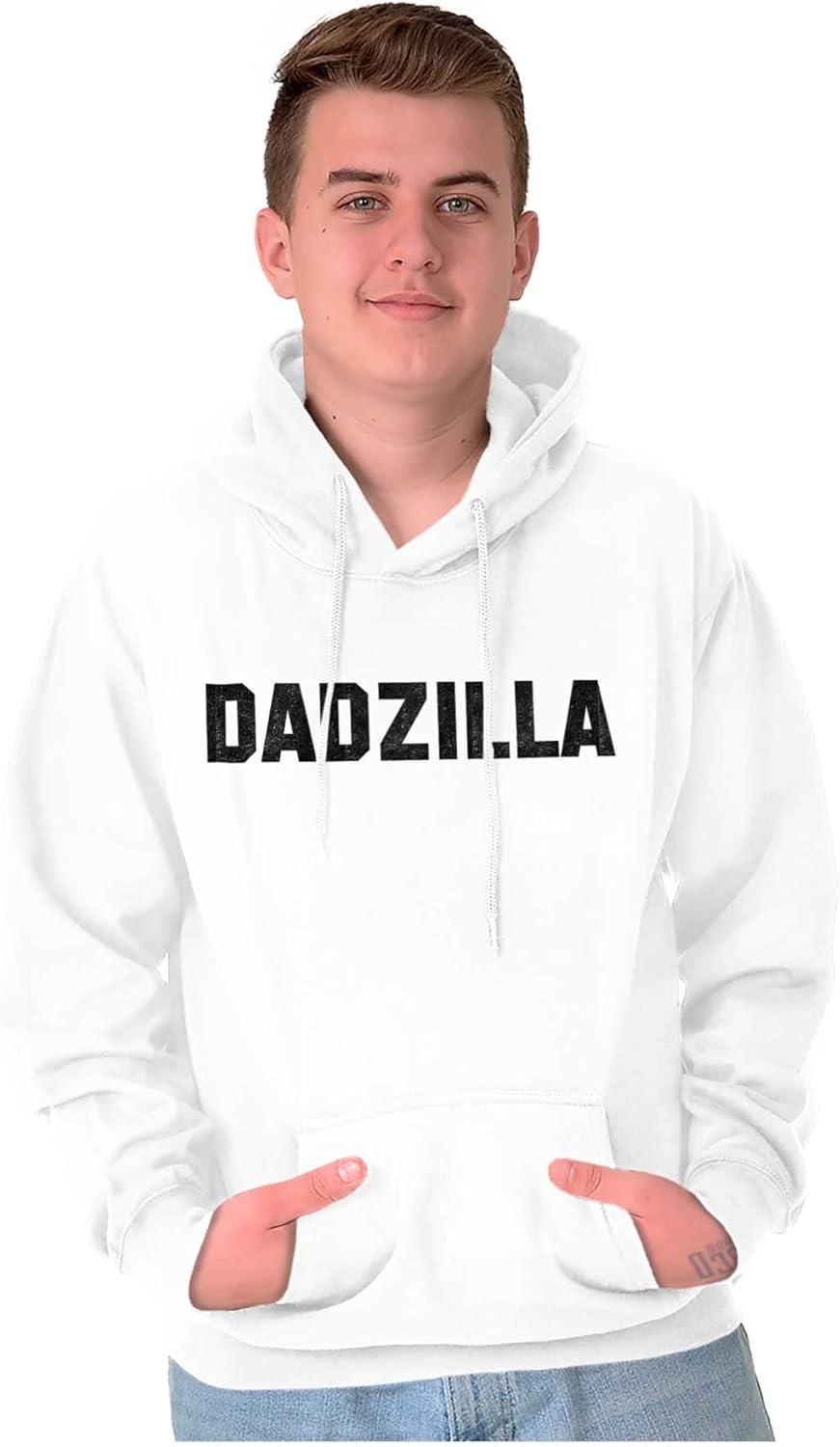 imageBrisco Brands Funny Dadzilla Hoodie Hooded Sweatshirt MenWhite