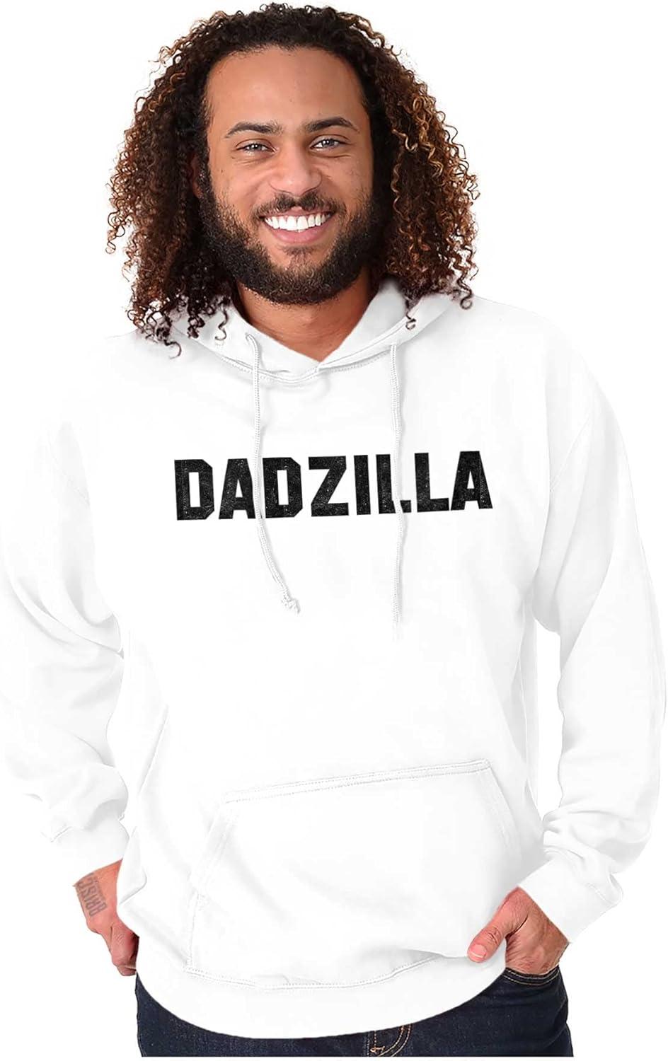 imageBrisco Brands Funny Dadzilla Hoodie Hooded Sweatshirt MenWhite