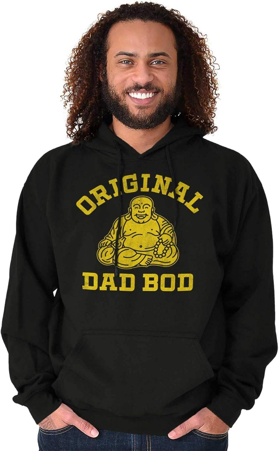 imageBrisco Brands Funny Father Original Dad Bod Buddha Hoodie Hooded Sweatshirt MenBlack