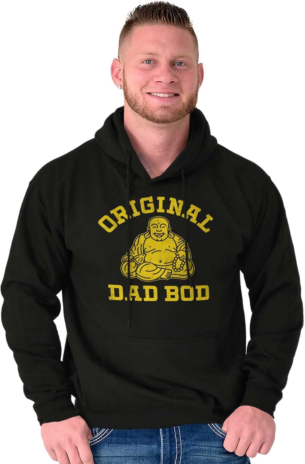 imageBrisco Brands Funny Father Original Dad Bod Buddha Hoodie Hooded Sweatshirt MenBlack
