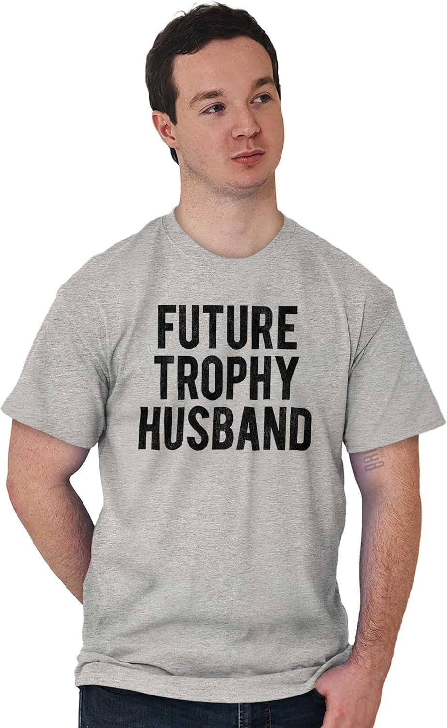 imageBrisco Brands Future Trophy Husband Engagement Mens Graphic T Shirt TeesSport Grey
