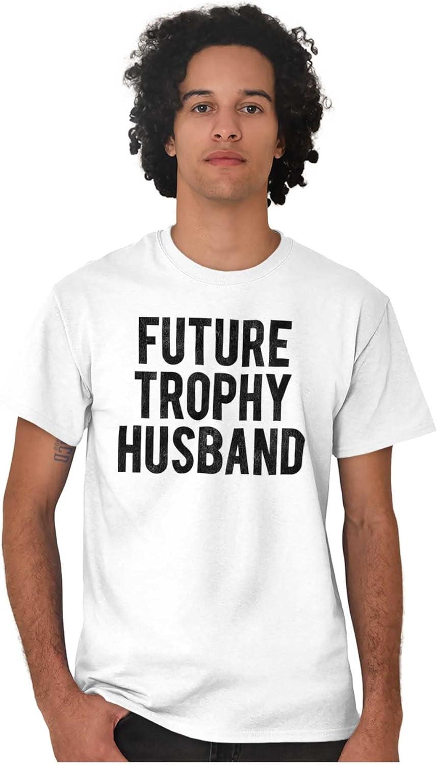 imageBrisco Brands Future Trophy Husband Engagement Mens Graphic T Shirt TeesWhite