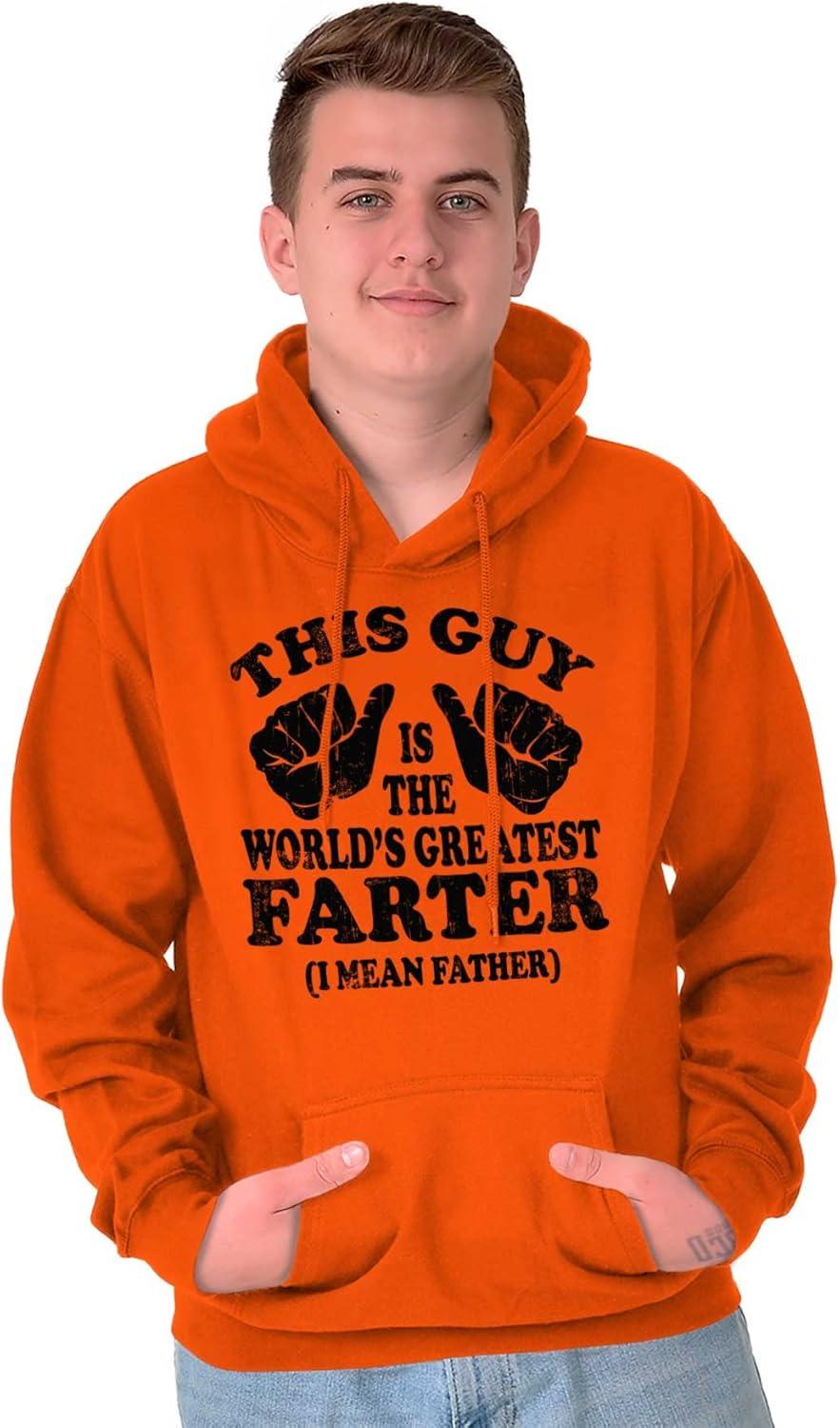 imageBrisco Brands This Guy Worlds Greatest Farter Funny Hoodie Hooded Sweatshirt MenOrange