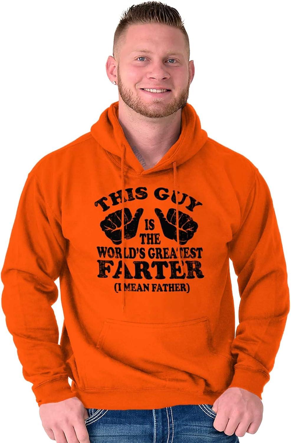 imageBrisco Brands This Guy Worlds Greatest Farter Funny Hoodie Hooded Sweatshirt MenOrange