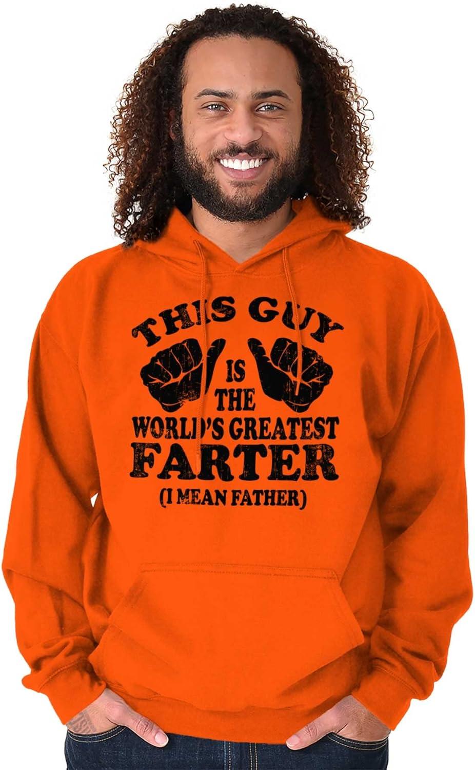 imageBrisco Brands This Guy Worlds Greatest Farter Funny Hoodie Hooded Sweatshirt MenOrange