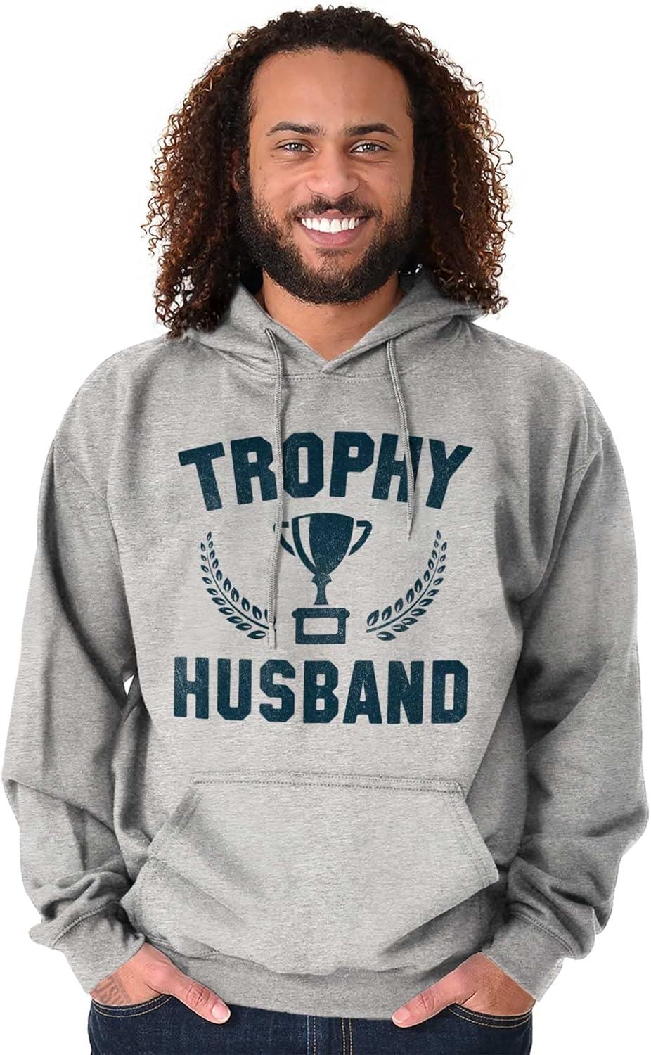 imageBrisco Brands Trophy Husband Best Partner Hubby Hoodie Hooded Sweatshirt MenSport Grey