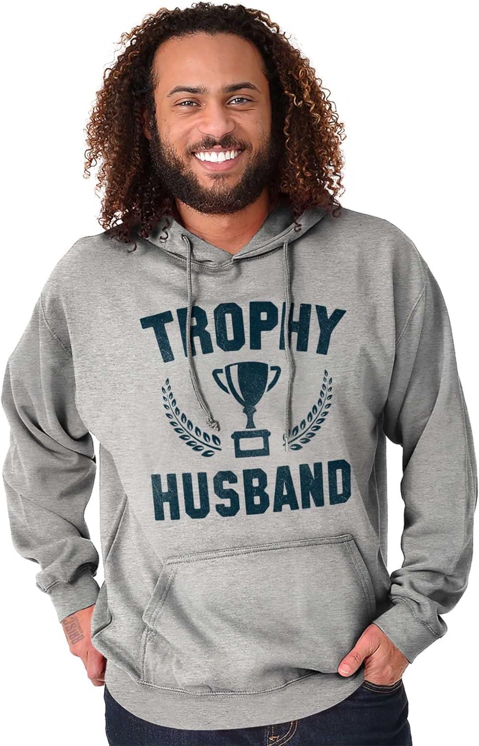 imageBrisco Brands Trophy Husband Best Partner Hubby Hoodie Hooded Sweatshirt MenSport Grey