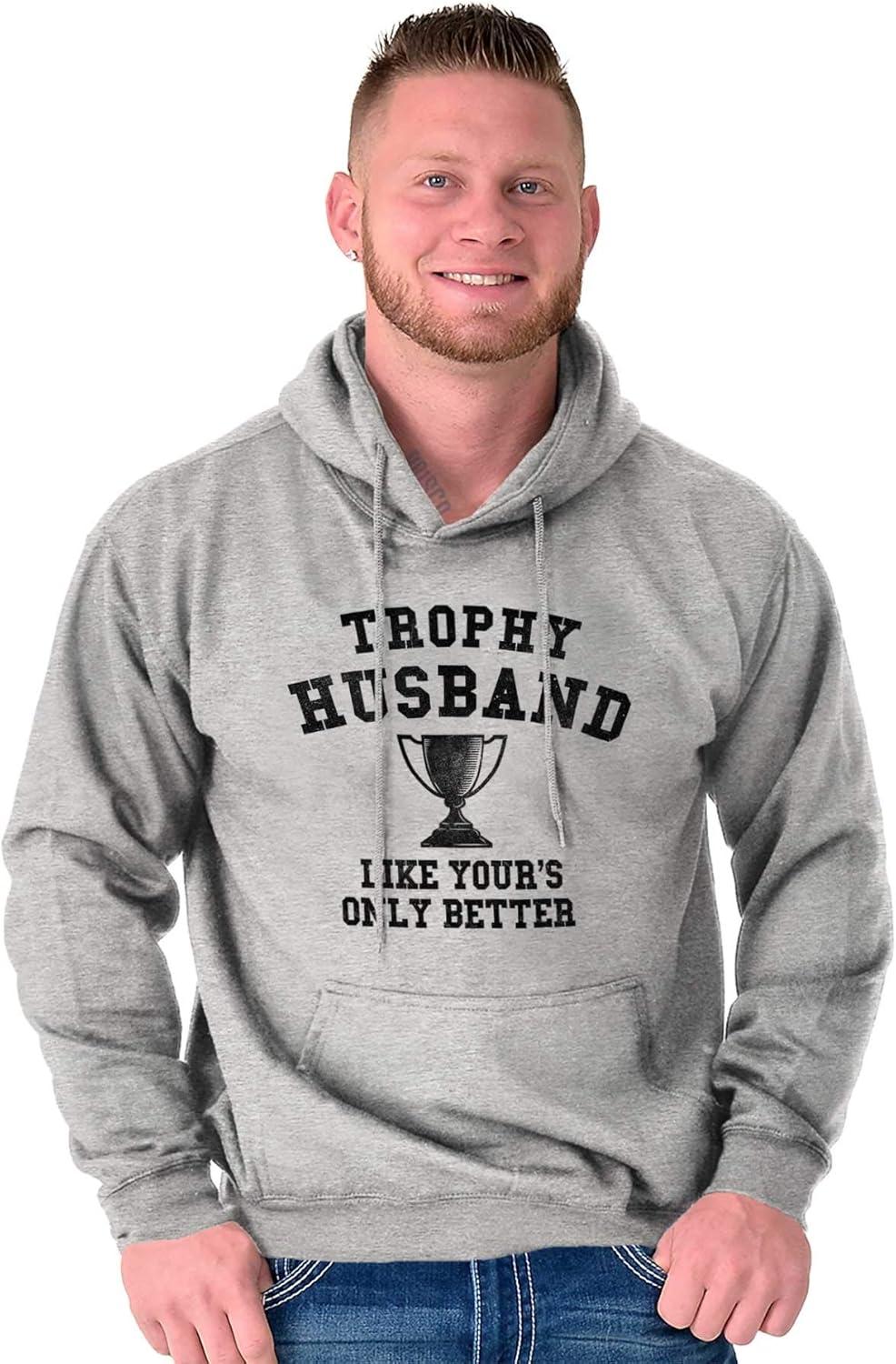 imageBrisco Brands Trophy Husband Like Yours Only Better Hoodie Hooded Sweatshirt MenSport Grey