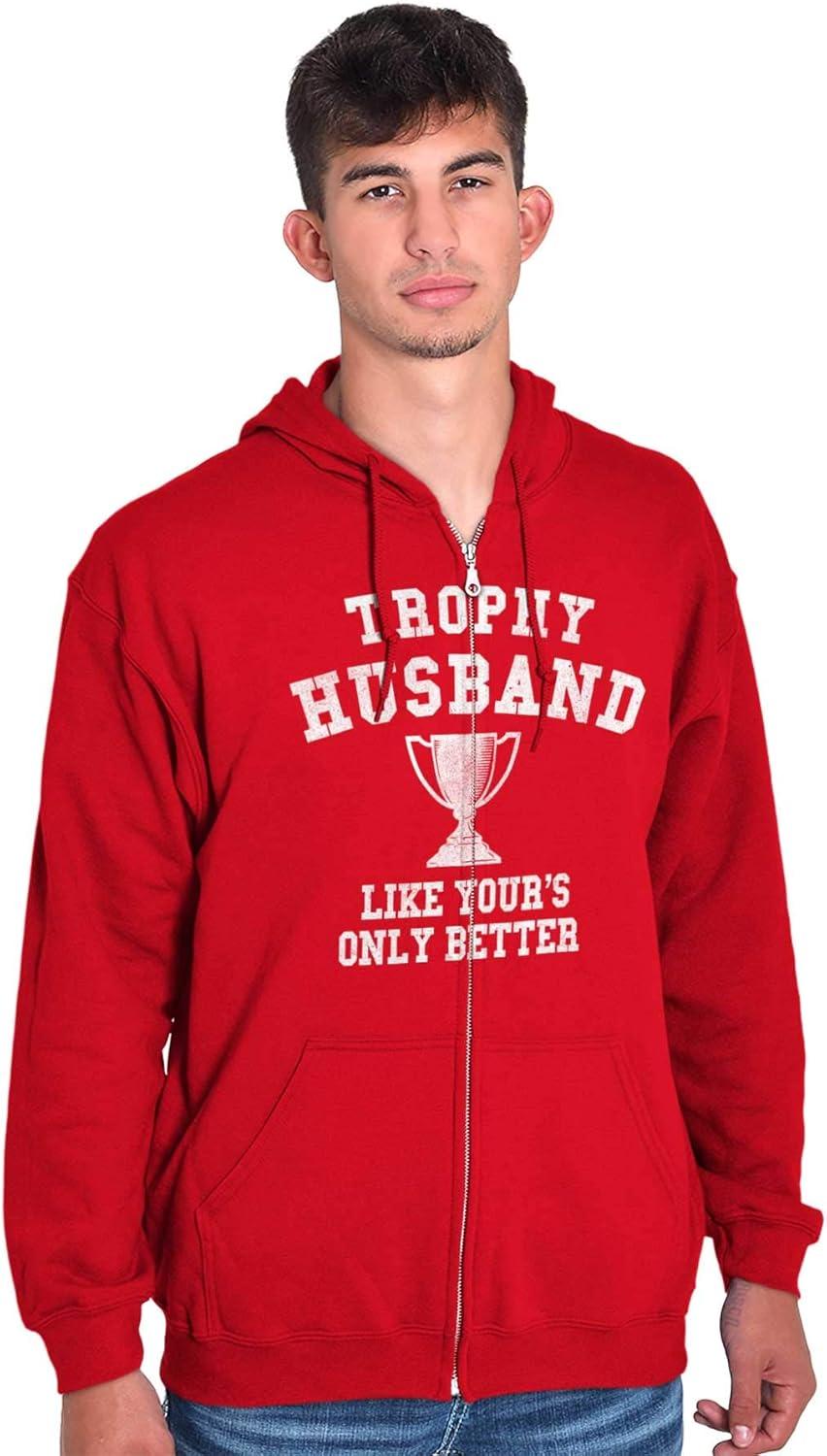 imageBrisco Brands Trophy Husband Like Yours Only Better Zip Hoodie Sweatshirt MenRed