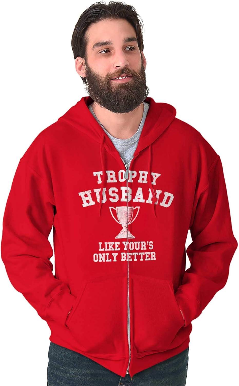 imageBrisco Brands Trophy Husband Like Yours Only Better Zip Hoodie Sweatshirt MenRed
