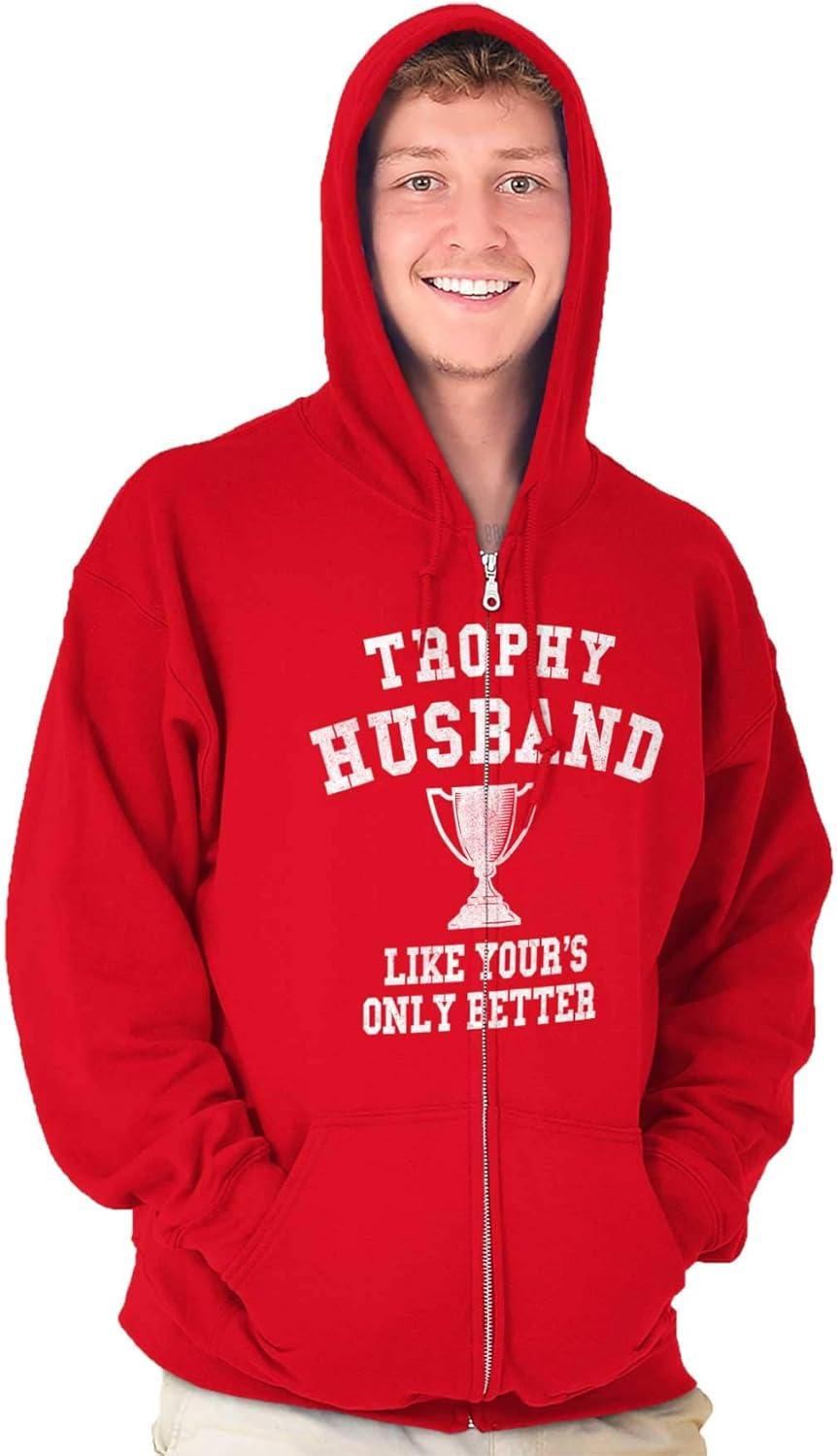 imageBrisco Brands Trophy Husband Like Yours Only Better Zip Hoodie Sweatshirt MenRed